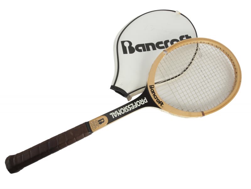 BJÖRN BORG MATCH USED TENNIS RACKET AND SIGNED COVER •