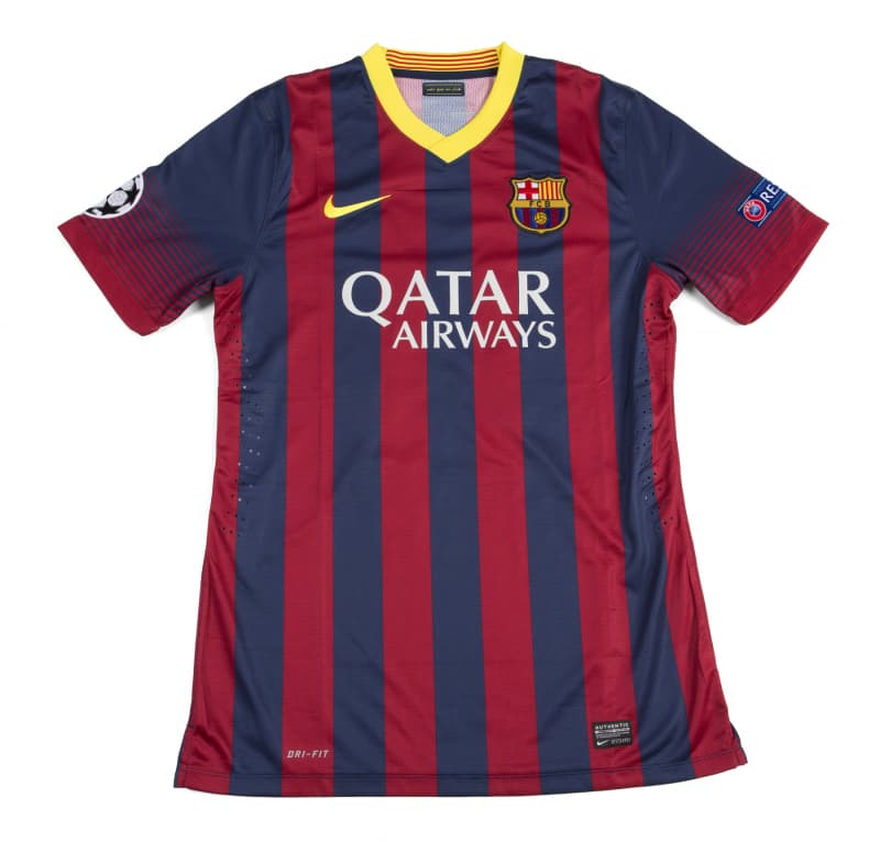 LIONEL MESSI 2013 FC BARCELONA CHAMPIONS LEAGUE TEAM ISSUED JERSEY