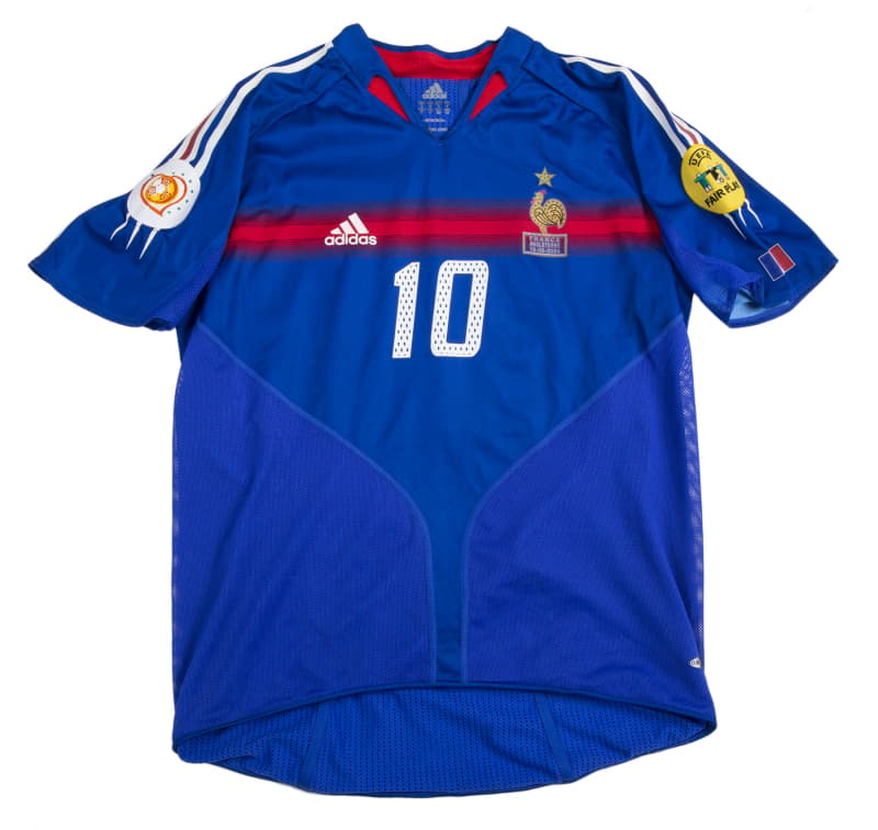 ZINEDINE ZIDANE 2004 SIGNED FRANCE NATIONAL TEAM MATCH WORN JERSEY