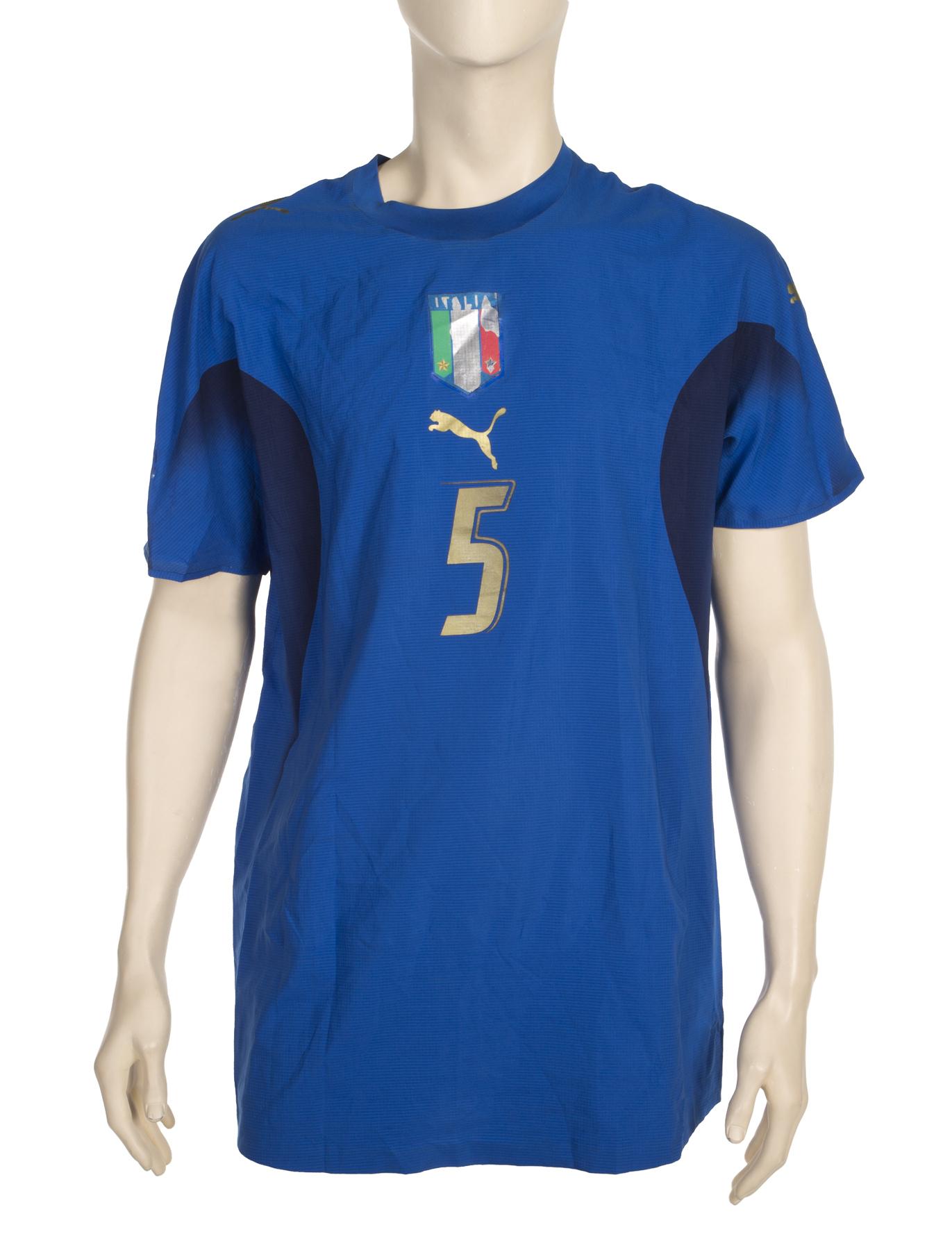FABIO CANNAVARO 2006 WORLD CUP ITALY NATIONAL TEAM MATCH ISSUE JERSEY