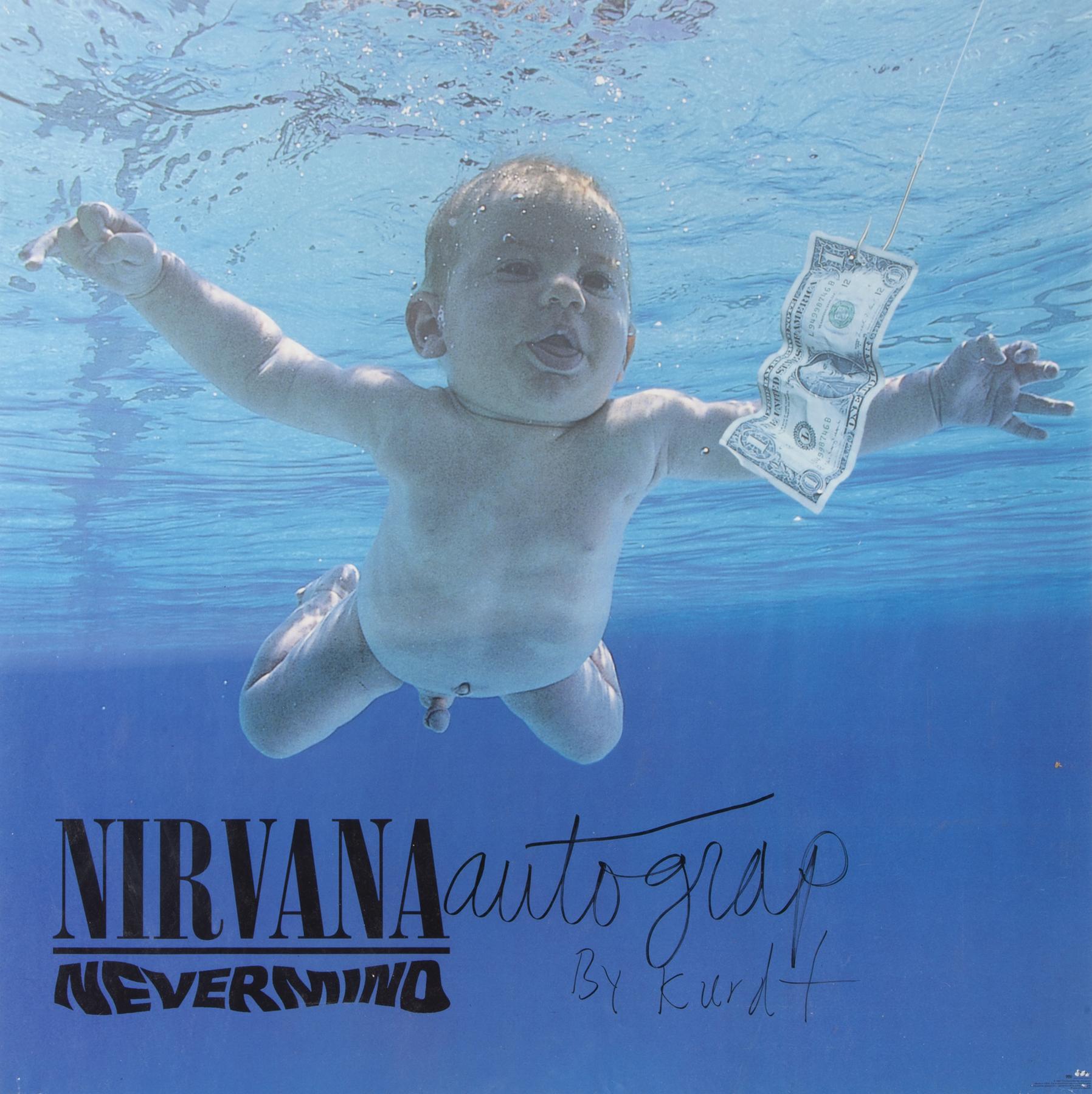 NIRVANA KURT COBAIN SIGNED NEVERMIND POSTER