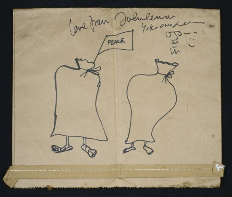 JOHN LENNON SELF PORTRAIT AND SIGNATURE