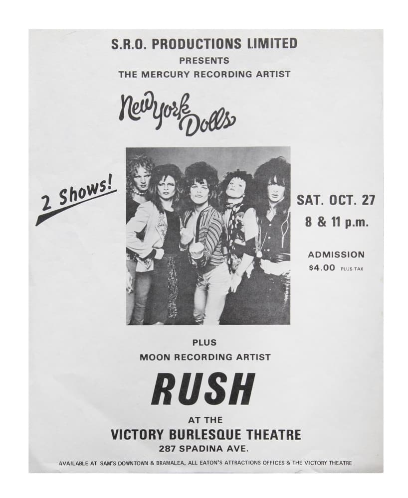 RUSH: ALEX LIFESON 1973 NEW YORK DOLLS FLYER