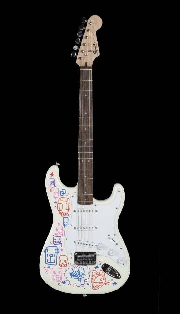 LINKIN PARK: MIKE SHINODA SIGNED AND ILLUSTRATED SQUIER