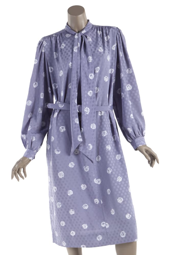 betty white blue dress Betty White Golden Girls TV Show Worn Blue & White Floral Dress (PHOTO MATCHED)