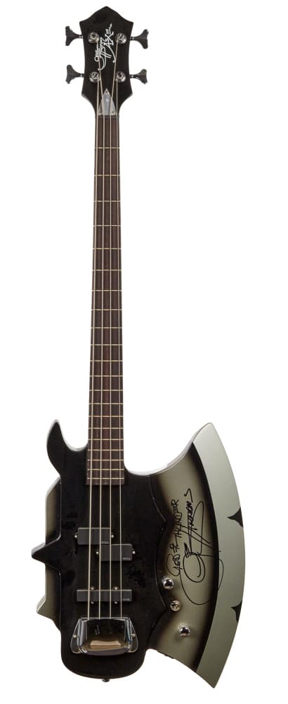 KISS: GENE SIMMONS SIGNED 2016 CORT AXE ELECTRIC BASS GUITAR