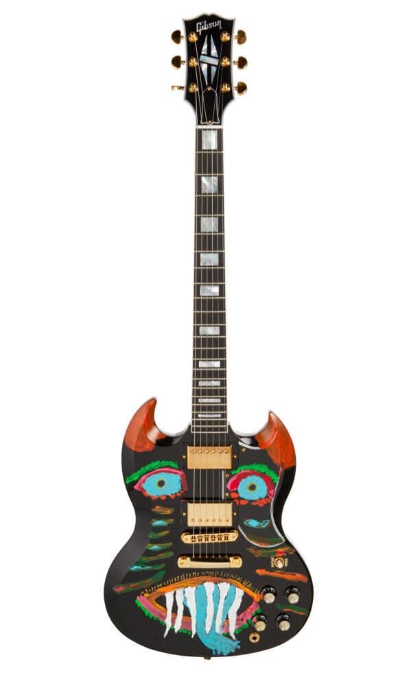 u*6様 カラフルアートエレキギター SG THE DOORS: ROBBY KRIEGER PAINTED AND SIGNED GIBSON SG ELECTRIC GUITAR