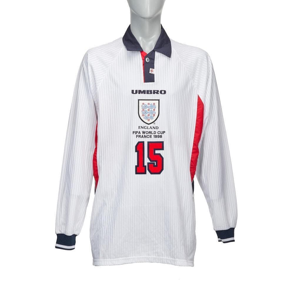 PAUL MERSON: MATCH-ISSUED 1998 WORLD CUP ENGLAND JERSEY (MEARS)