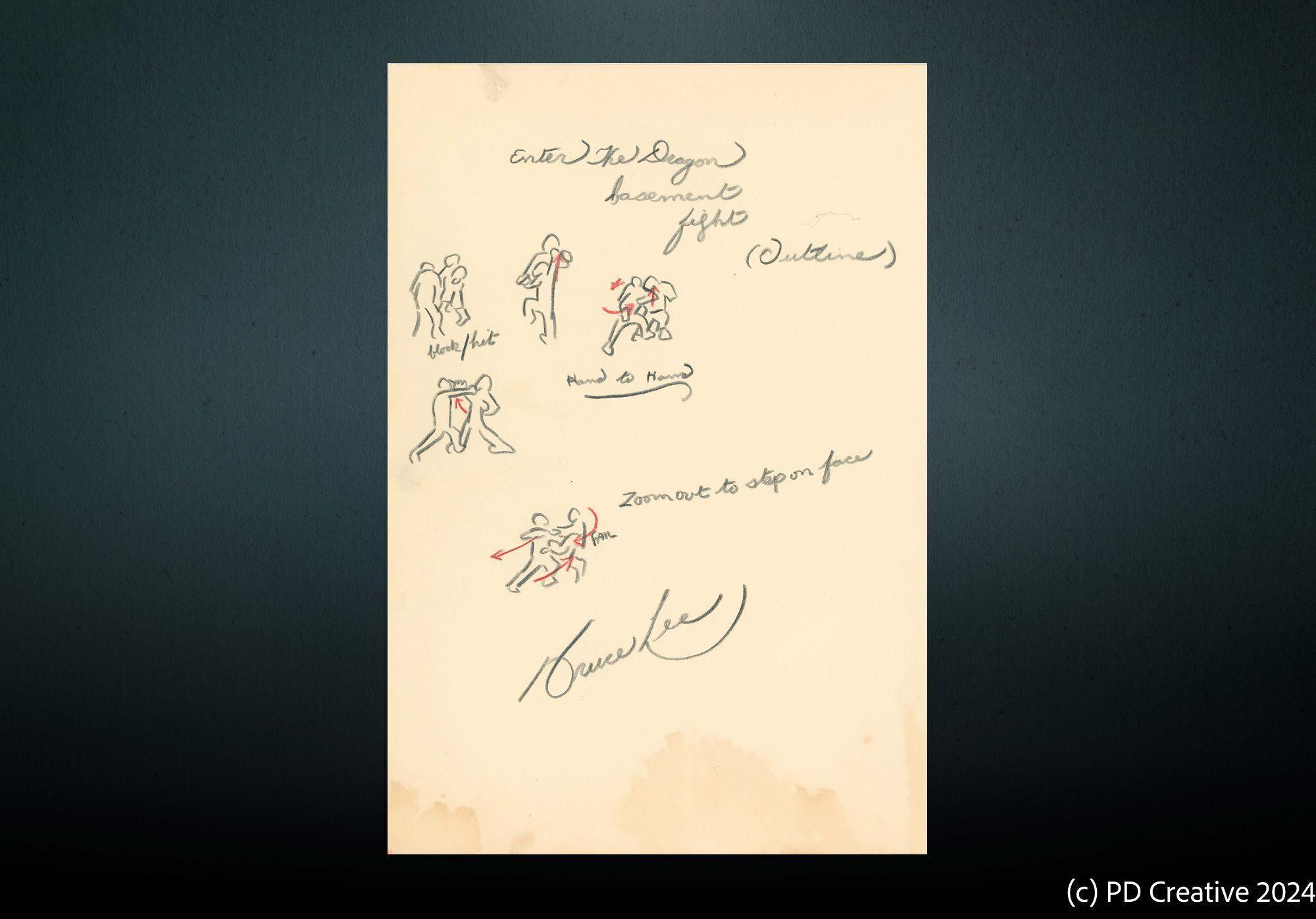 Bruce Lee | Signed Hand-Drawn 
