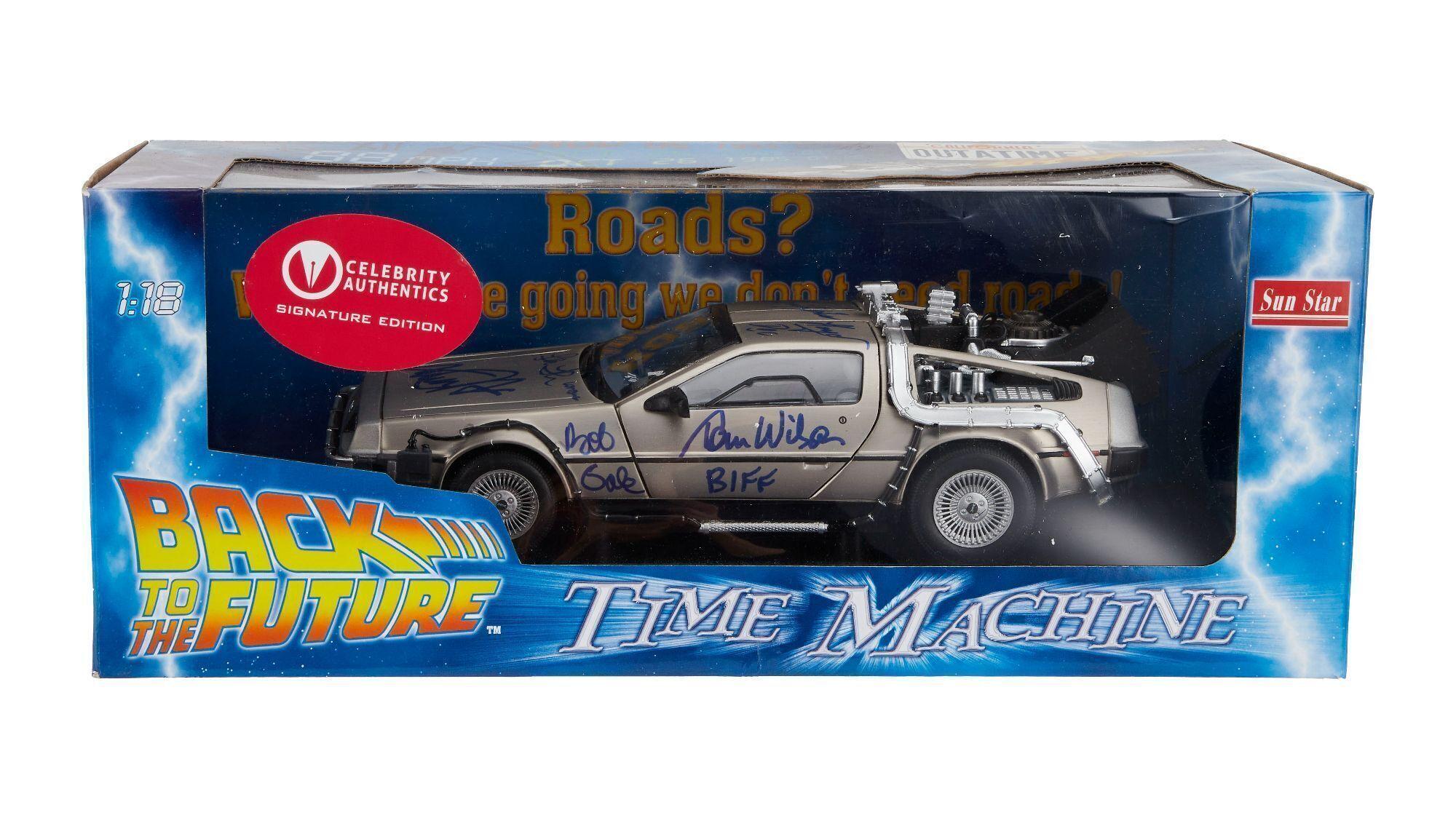 Back to the Future | Cast-Signed Die Cast DeLorean DMC-12 1:18