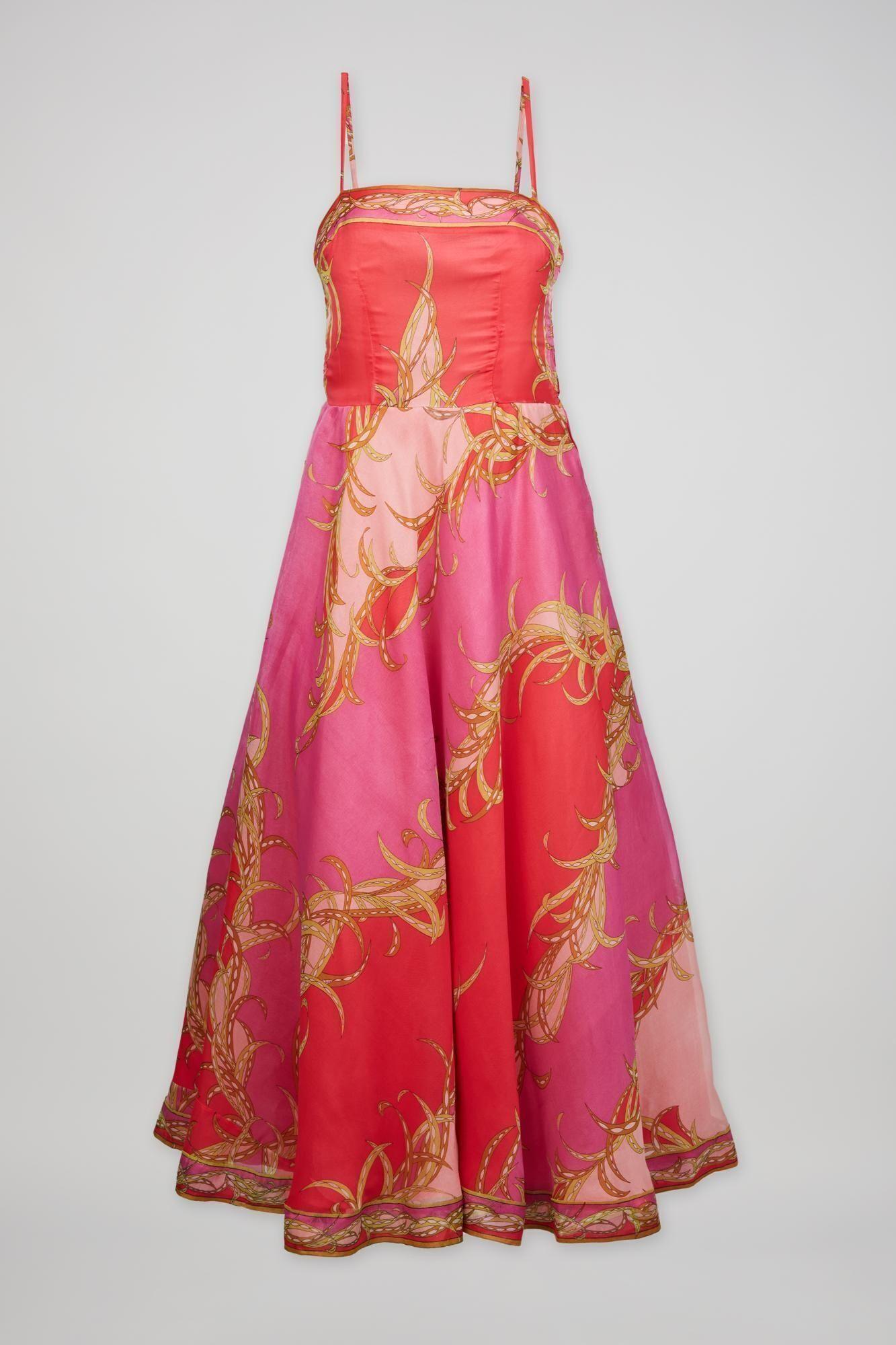 emilio pucci red dress Emilio Pucci Silk Pattern Maxi Dress by Pucci