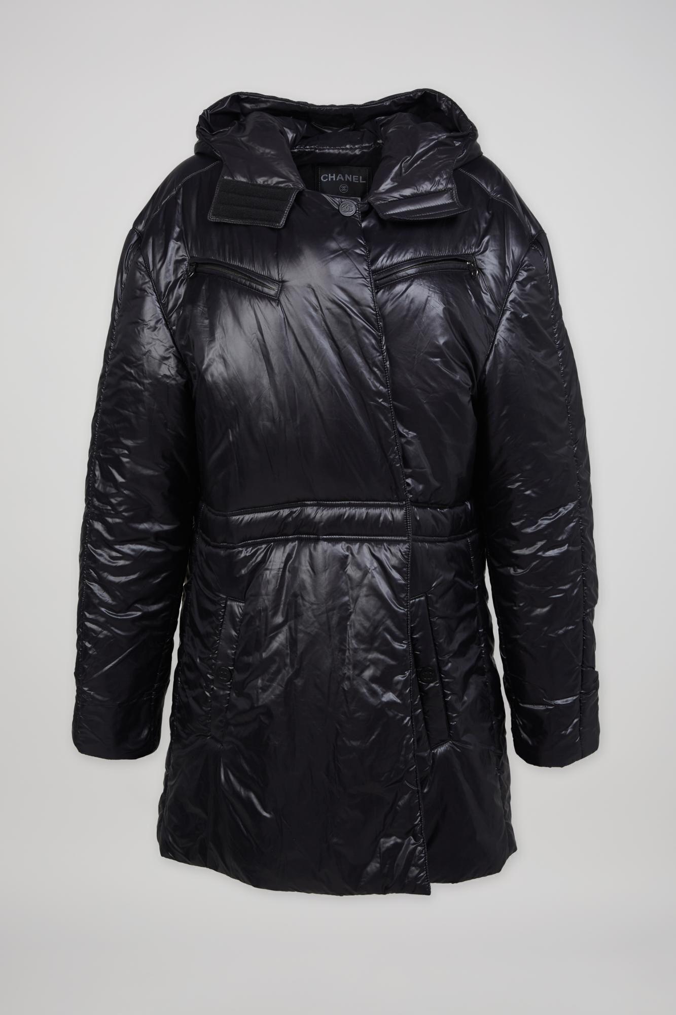 Chanel Navy Puffer Coat