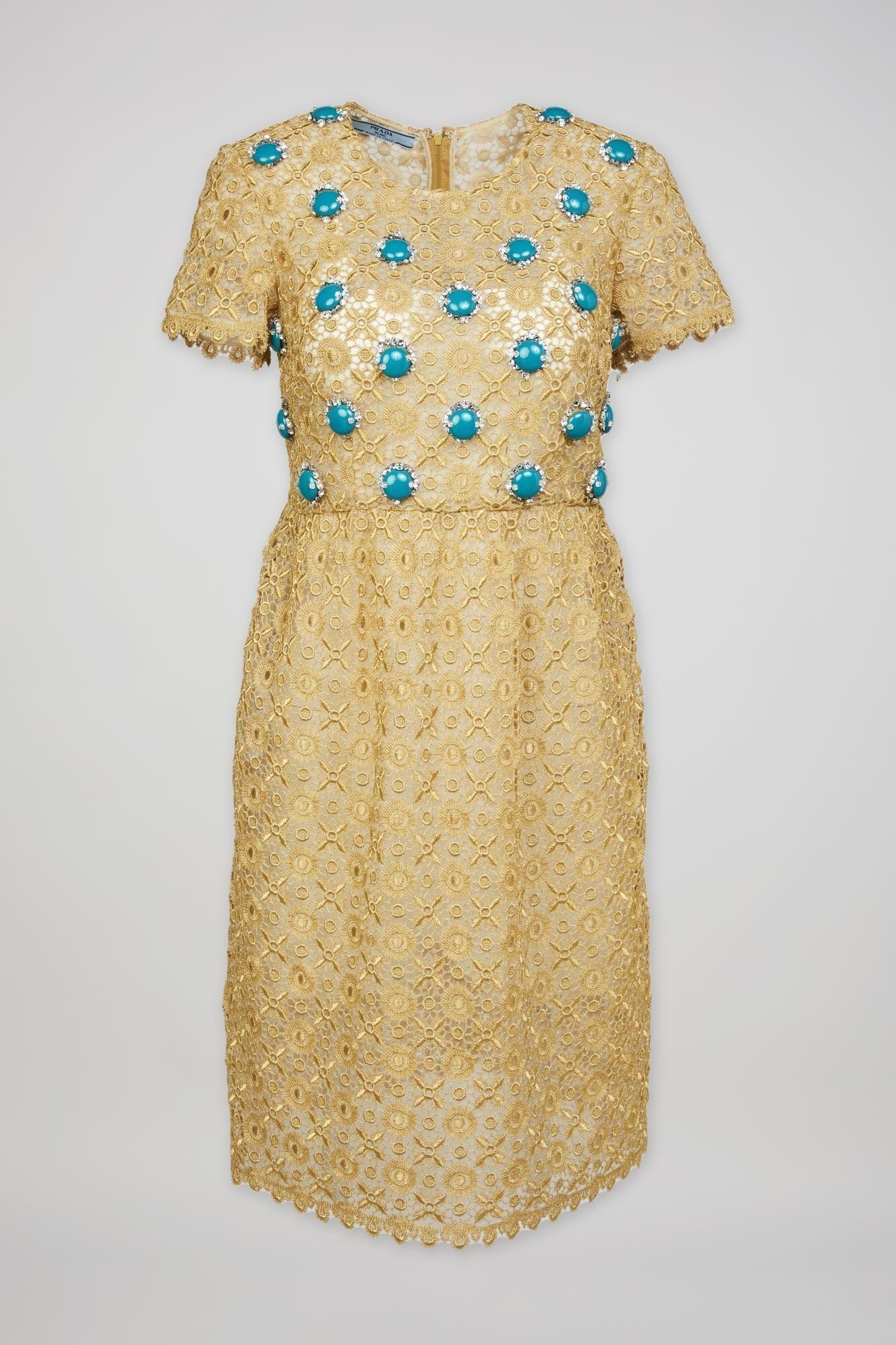 Prada | 2012 Gold Lace Cocktail Dress