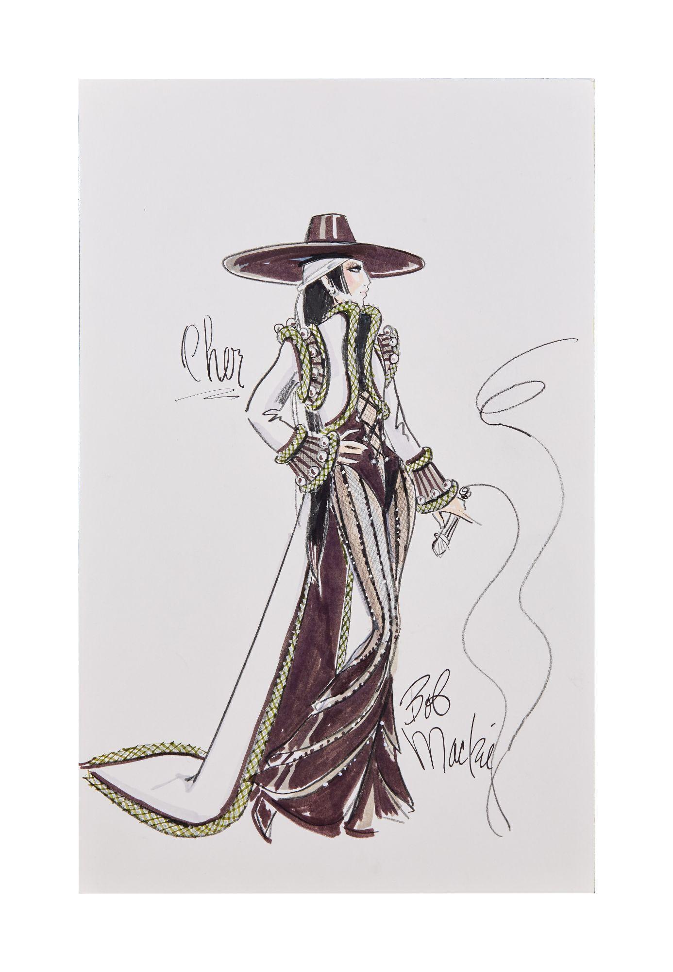 Cher | 1999 Believe Tour Bob Mackie Conceptual Costume Illustration