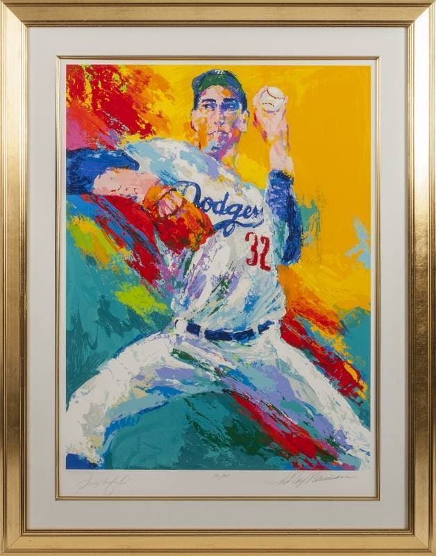 SANDY KOUFAX AND LeROY NEIMAN SIGNED NEIMAN SERIGRAPH NUMBERED 