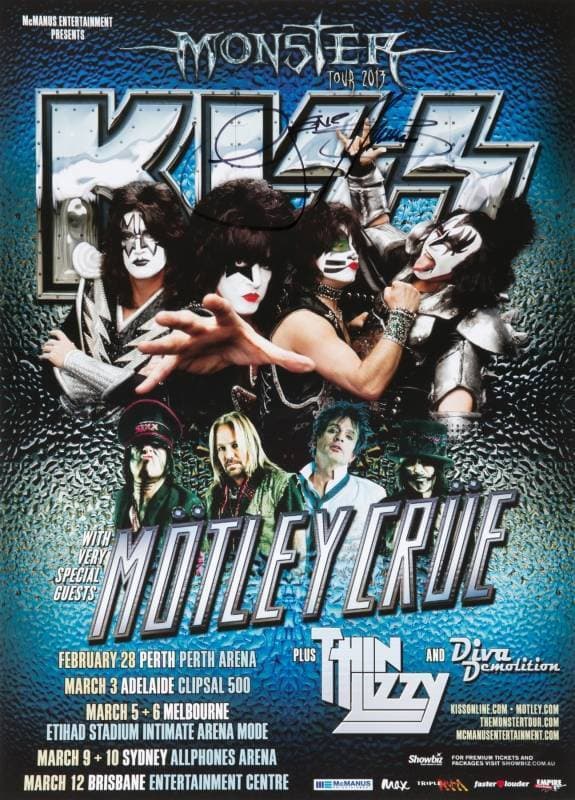 GENE SIMMONS SIGNED KISS POSTER