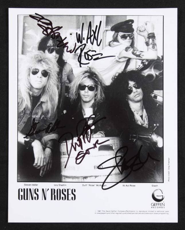 GUNS N' ROSES SIGNED PUBLICITY PHOTOGRAPH