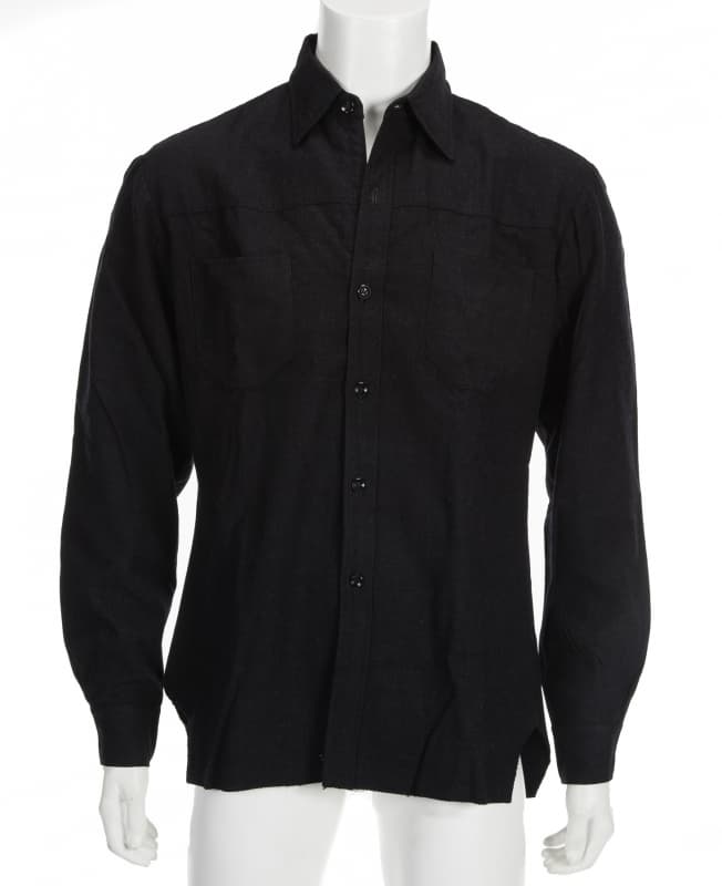 johnny cash dress shirt BZEN M.3239-J.CASH REGULAR FIT SHIRT-6.25oz-E0 BLACK/BLACK