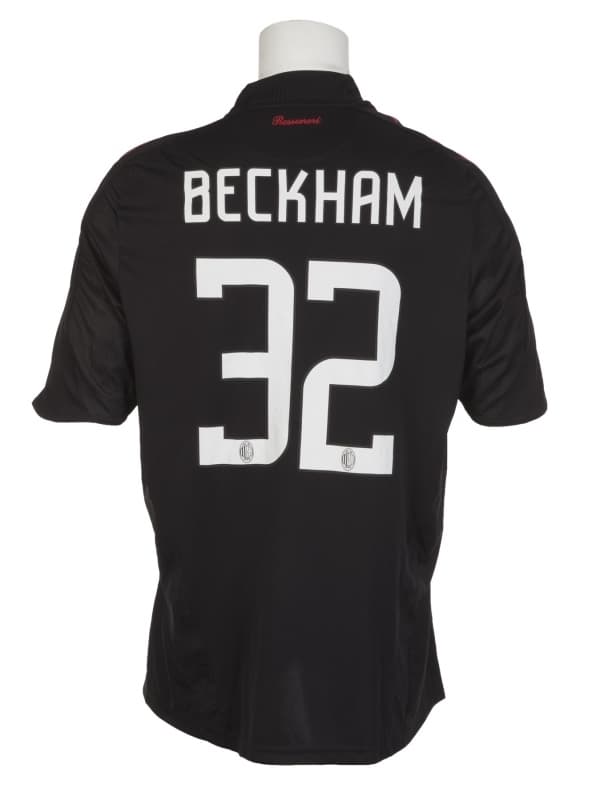 DAVID BECKHAM AC MILAN MATCH WORN JERSEY