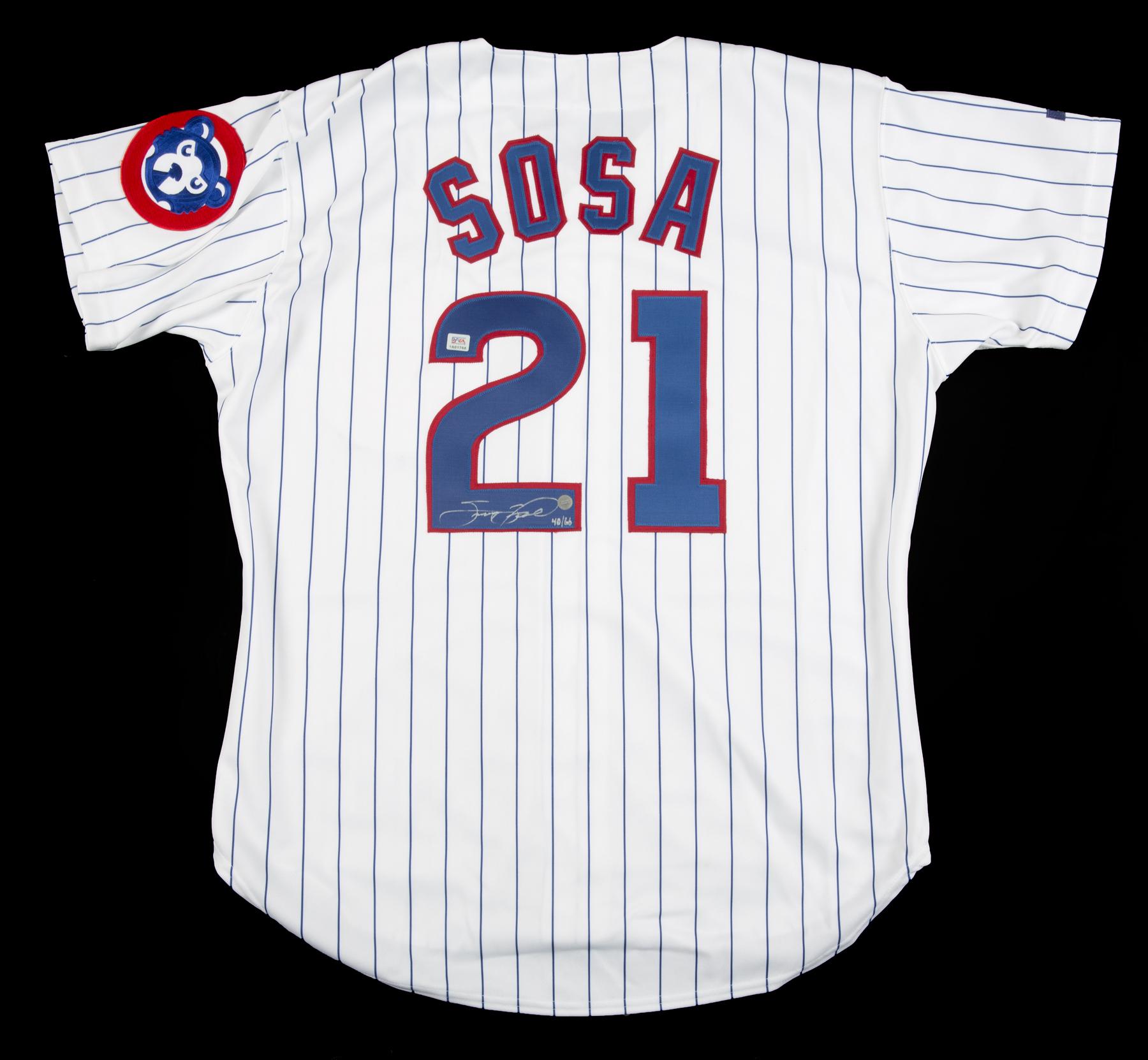 SAMMY SOSA SIGNED CHICAGO CUBS LIMITED EDITION JERSEY