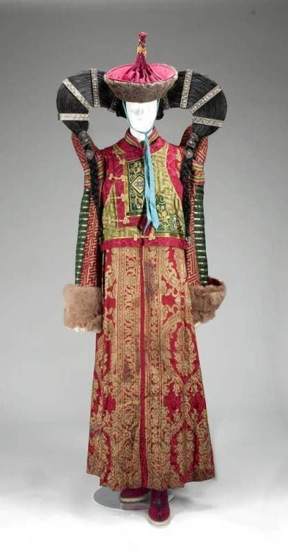 mongolian princess dress Princess of the Khalkha Mongols, with head-dress known as a boqtaq, 1913