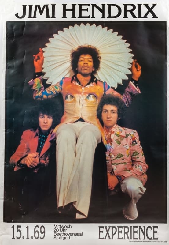 THE JIMI HENDRIX EXPERIENCE 1969 GERMAN POSTER