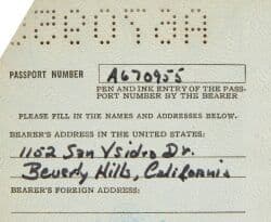 Raquel Welch | Twice Signed 1970 Passport