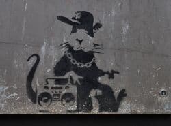 Banksy | "Gangsta Rat - Live" Liverpool Stencil Painting, with Book