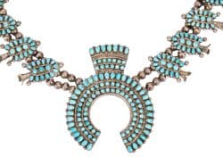 Raquel Welch | "Myra Breckinridge" Film Premiere and Photo Shoot-Worn Turquoise and Sterling Silver Squash Blossom Necklace with Photos