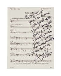 Tony Bennett | Amy Winehouse Signed Sheet Music