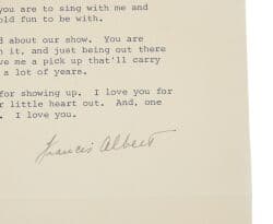 Tony Bennett | Frank Sinatra Signed 1977 Love Letter